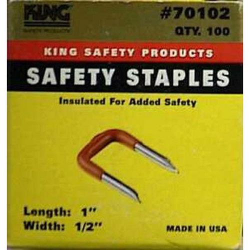 Staple cbl 1/2in 1in cs org king innovation cable ties 70102 orange carbon steel for sale