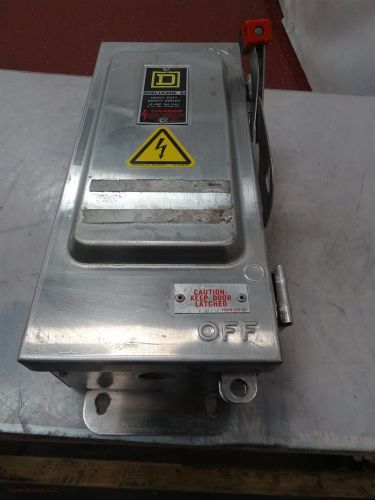 Square d stainless steel heavy duty safety switch 30a 600v 30hp 3ph for sale
