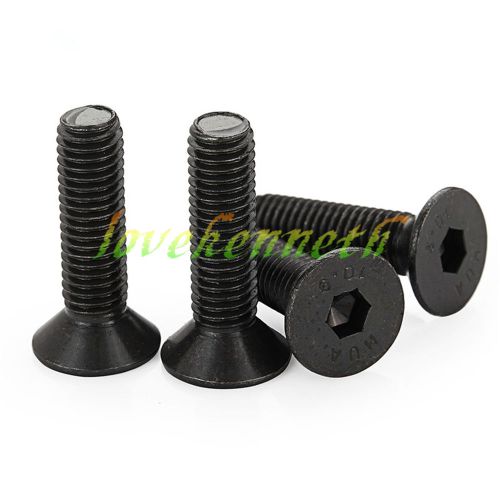 50pcs m3 black 10.9 alloy steel flat head countersunk hex socket  screw bolt for sale