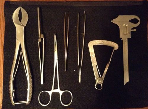 Lot #7 dental lab tools - spring plaster clipesr, boyel gauge, and more... for sale
