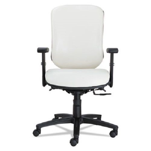 Neratoli Mid-Back Swivel/Tilt Chair, White Stain Resistant Faux Leather, Chrome