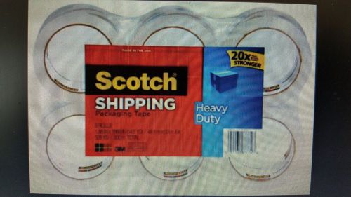 SCOTCH SHIPPING &amp; PACKING TAPE 3M 1.88&#034; X 54.6 YD. HEAVY DUTY (BRAND NEW)-6 PACK