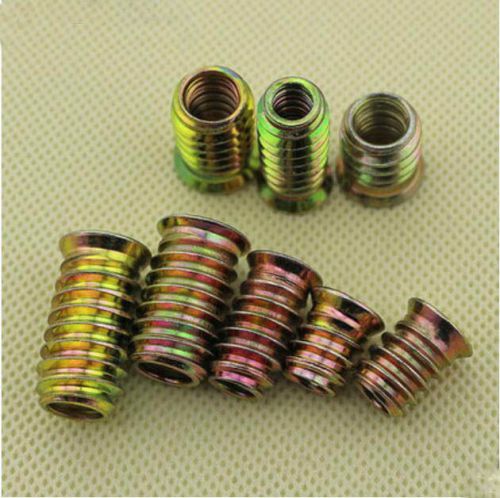 (10) M6 M8 Wood Galvanized External and Internal Thread Insert Nut for Furniture
