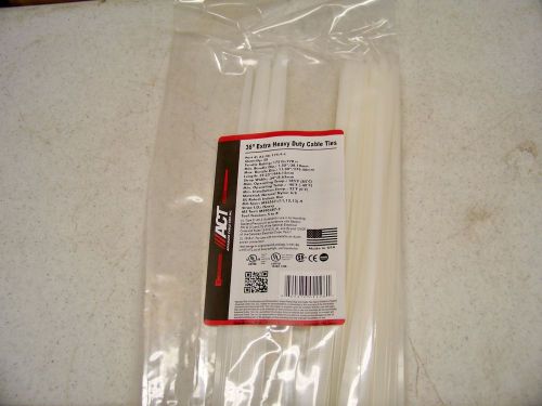 Bag of 50 ACT 36&#034; Extra Heavy Duty Cable Ties White 175 lbs