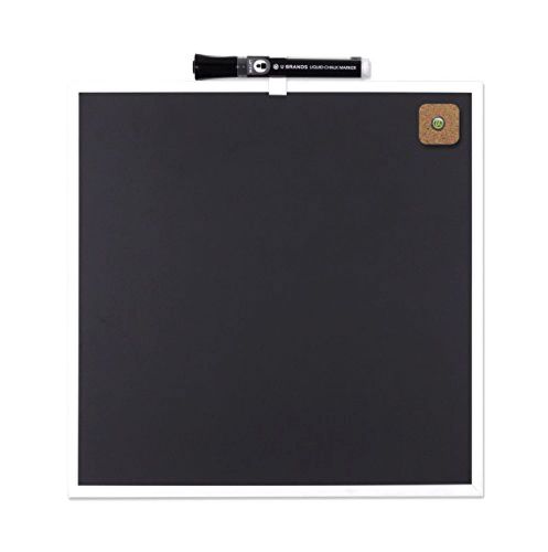 U brands magnetic black chalkboard, 11.5 x 11.5 inches, silver aluminum frame for sale