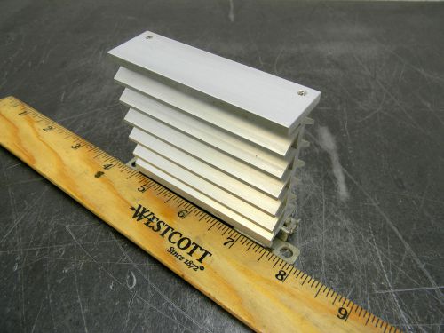 OMRON  ALUMINUM HEAT SINK COOLER  3&#034;X2-3/4&#034;X7/8&#034; ALUMINUM BLOCK 10 FINS USED