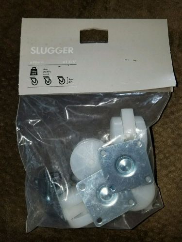 IKEA Slugger Set of 4 Casters 1 5/8&#034;w x 2&#034;h 4cm x 5cm Translucent White