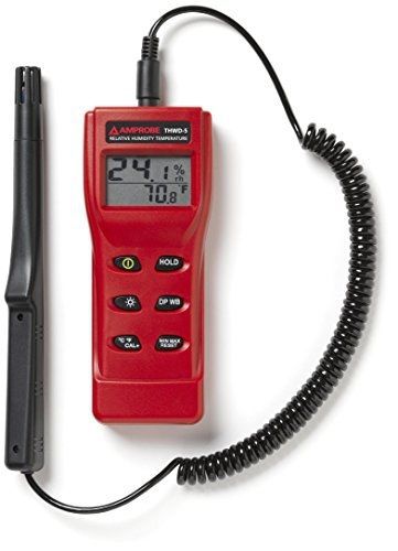 Amprobe thwd-5 relative humidity and temperature meter with wet bulb and dew for sale