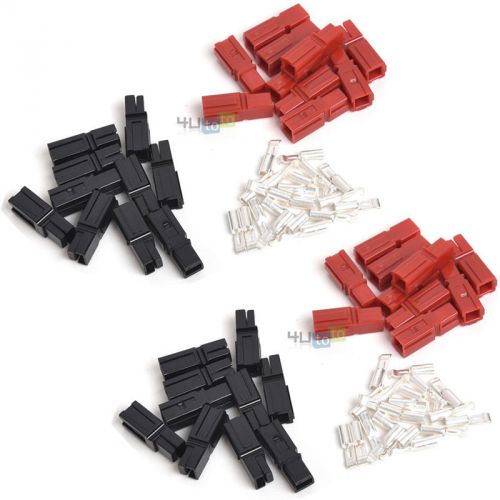 40X Red &amp; Black 30A Power Pole Housings + 40X Contacts for Anderson Powerpole US
