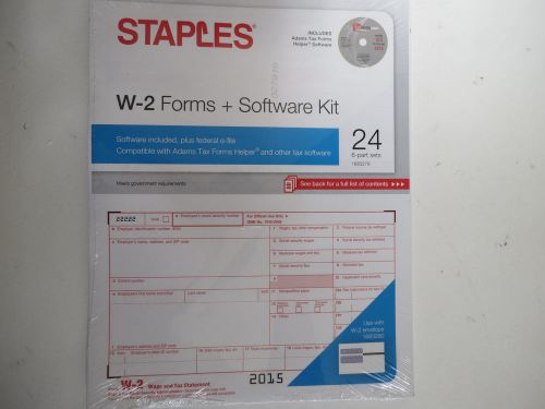 W-2 Tax Forms Plus Software 24 Sets 6 Parts 2015 Tax Forms Staples software kit