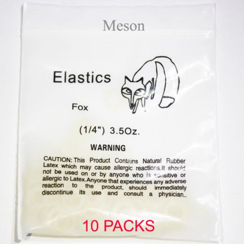 10Packs Dental 1/4&#039;&#039; 3.5Oz Latex Elastics Ligature Ties Bands Fox US F