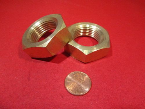 Thin brass hex nut,  steel, rh 1&#034;-14 x 35/64&#034; height - 2 pcs for sale