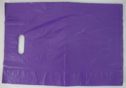 200 Qty. 12&#034; x 3&#034; x 18&#034; Purple High-Density Plastic Merchandise Bag w /  Handle