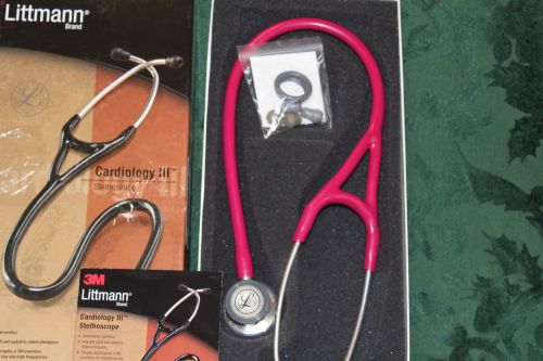3M Littmann Cardiology III Stethoscope Raspberry Tube 27&#034; New Open Box 3148