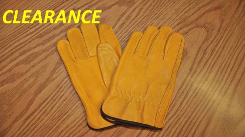 CLEARANCE NEW Genuine Leather Work Gloves, Assorted Styles, 1 Pair, Large