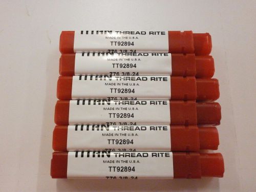 6pc) 3/8-24 h5 thread roll form bottom tap tin coated titan usa tt92894 tt121 for sale