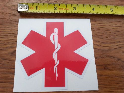 RED STAR of LIFE  EMT EMS Decal Sticker 3.5&#034;X3.5&#034; | High QUALITY Laminate Vinyl