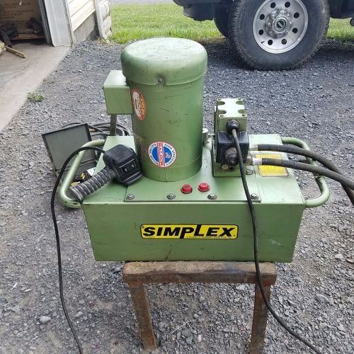 Simplex 10,000 psi HYDRAULIC PUMP 3 HP with 2 10,000 6&#039; hoses