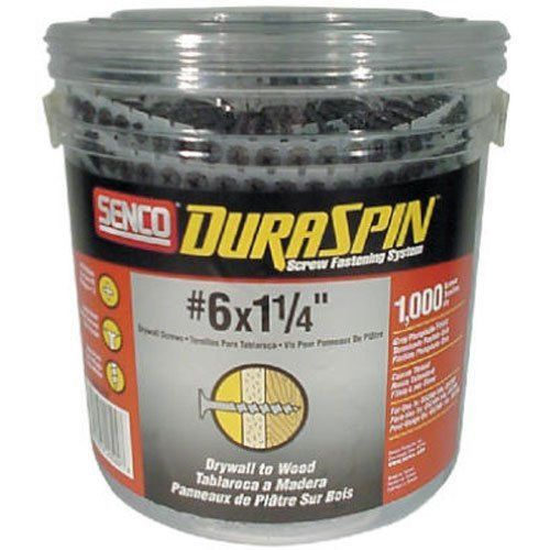 Senco 06a125p duraspin number 6 by 1-1/4-inch drywall to wood collated screw ... for sale