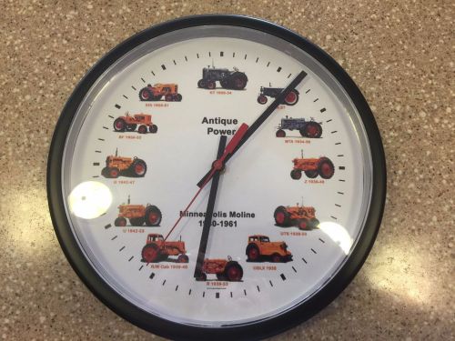 New MINNEAPOLIS MOLINE Tractors Wall Clock 12 Vintage Tractors Wheel Dial Clock
