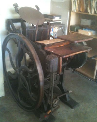 1899 Chandler &amp; Price Platen Press, plus cutter, drill &amp; typecases, more
