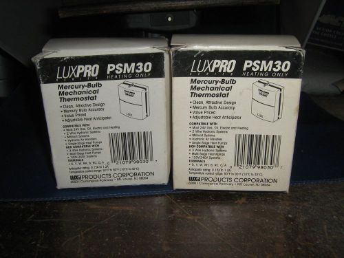 2 new/old stock LUXPRO-PSM30 Thermostats/ heating only