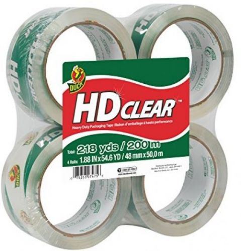 Duck Brand HD Clear High Performance Packaging Tape, 1.88-Inch X 54.6-Yard,