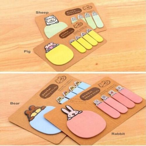 Cute Animal Kraft Paper Mini Sticky 4 Styles Notes Memo Pad Gift Stationery new