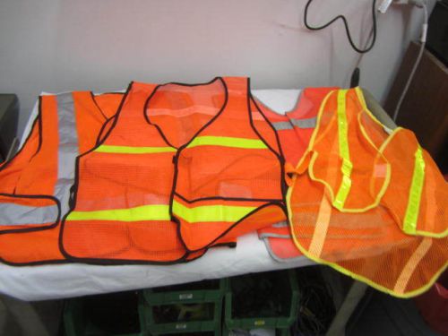 Lot of 4 Safety Hunting Vests Orange New and Used