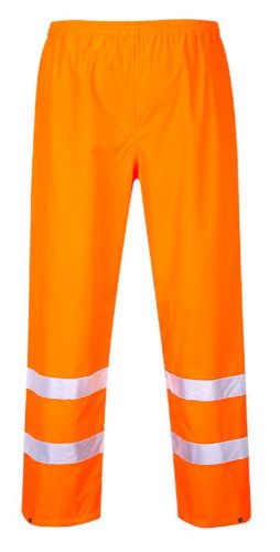 PORTWEST HI-VIS TRAFFIC PANTS SIZES M-6XL S480 BACK ELASTIC WAISTBAND SNAP HEMS