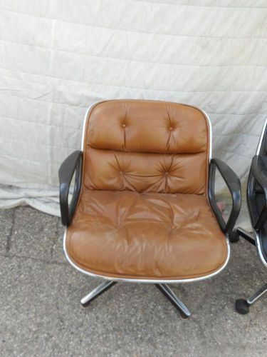 KNOLL EXECUTIVE CHAIR BROWN LEATHER POLLACK