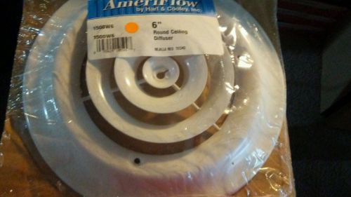 New USA Seller AmeriFlow 1500W6 6in White Round Ceiling Diffuser Ceiling, Wall