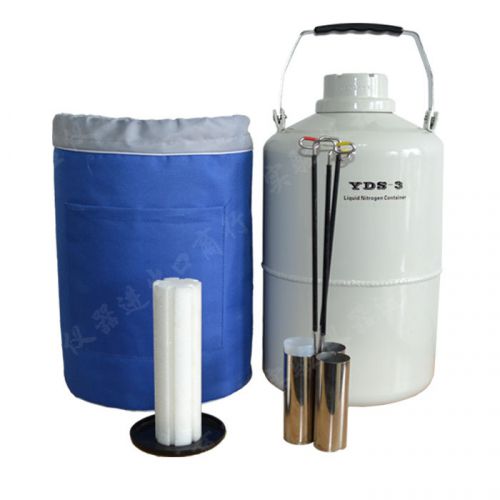 3L Liquid Nitrogen Tank Cryogenic Storage Container Dewar with Straps