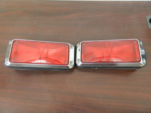 Pair of whelen replacement twist lock 73 series halogen light w/ flange h50tl12 for sale