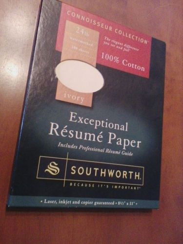 Southworth Exceptional Resume Paper Connoisseur collection 24lb 100 Sheets 100%