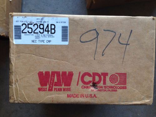 1000&#039; West Penn 25294B 2 COND. 16 (19X29) BARE SHLD  CMP Wire Cable