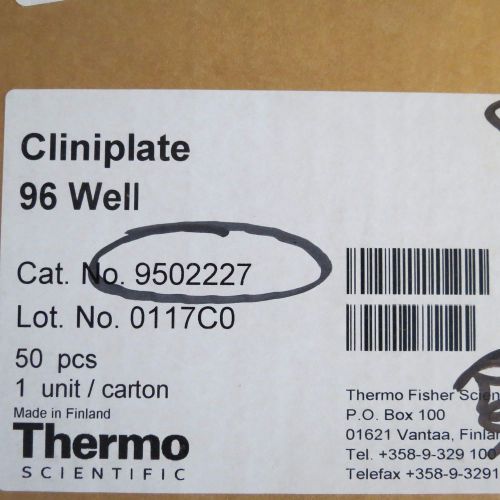 Pk/25 Thermo Scientific Cliniplate 96-Well Clear PP Microplates # 9502227