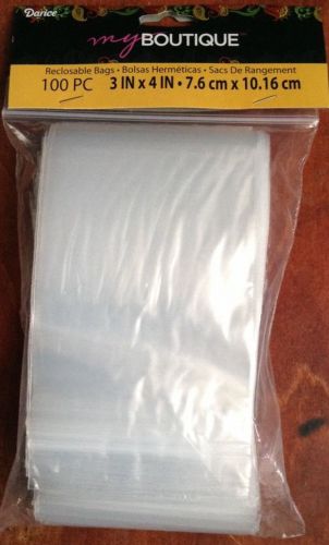 100 Clear 3&#034; X 4&#034; Plastic Reclosable Baggies Beads Crafts New Bracelets Jewelry