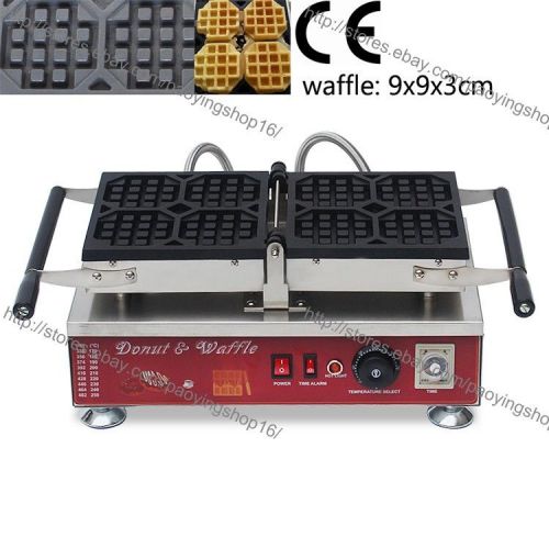 Commercial Nonstick Electric 4pcs Belgian Liege Waffle Iron Maker Baker Machine