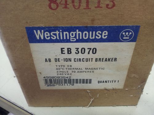 WESTINGHOUSE EB3070 MEW IN BOX 3P 70A 240V BREAKER #B66