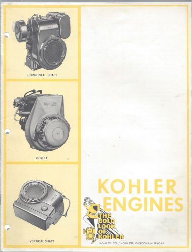 1969 Kohler Engine Manual Sales Book Catalog Advertising with price list