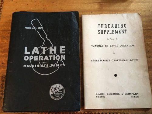 1937 ATLAS MANUAL OF LATHE OPERATION &amp; MACHINISTS TABLES BOOK PLUS SEARS INSERT