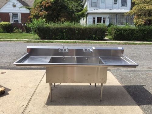 96&#034; 2 Bay Sink with Drainboards