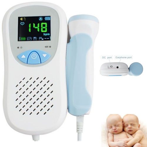 Fetal Heart Doppler Pocket Prenatal Baby Sound Monitor 3M Probe Color LCD Lovely