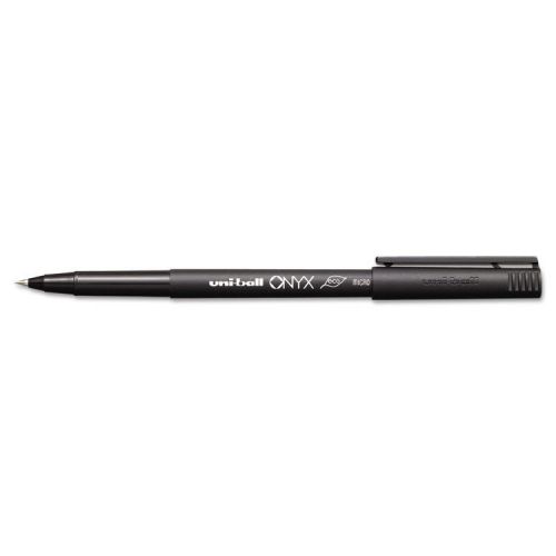 uni-ball Onyx Roller Ball Stick Dye-Based Pen, Black Ink, Micro, Dozen