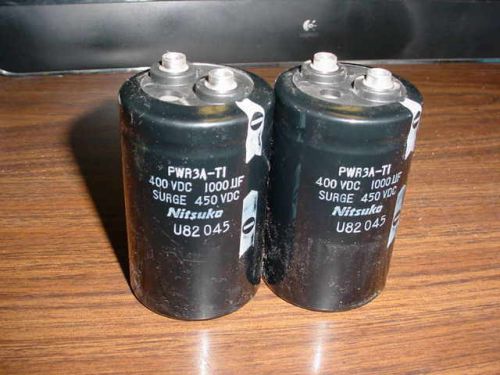 Pair of 2 Nitsuka 1000MFD 400VDC Capacitors, Surge 450, U82045 - PWR3A-TI .