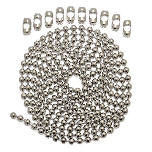 Ball Chain Manufacturing 10 Foot Length Ball Chain, #20 Size, Nickel Plated