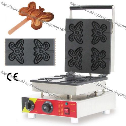 Commercial Nonstick Electric Butterfly Waffle on a Stick Maker Iron Baker Machin