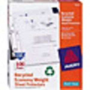 Avery Recycled Sheet Protectors; Economy Weight Non-Stick Polypropylene, 100/Bo