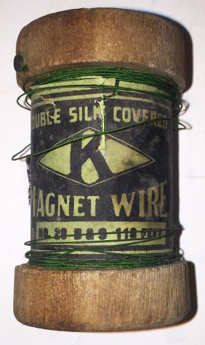 Vintage Radio Magnet #28 Wire Original Wood Spool Brown &amp; Sharpe B&amp;S